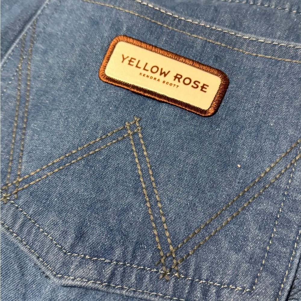 Kendra Scott Yellow Rose Wrangler Denim Tote Bag - Picture 2 of 4